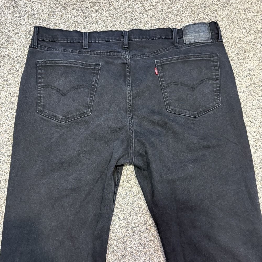 Levi's 541 Men's Black Wash Jeans‎ W44 L32 Athletic Taper Stretch - Picture 5 of 16